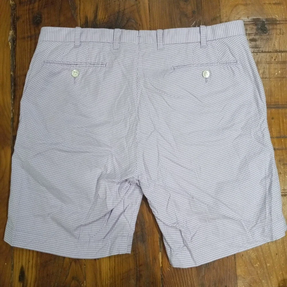 Polo Ralph Lauren Men's Slim GI Fit Shorts Sz 33 Purple White Check Chino Prep